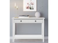 mesa consola con 1 cajon en pino blanco
