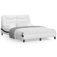 cama matrimonial  cama para adultos  estructura de cama con cabecero cuero sintetico blanco y negro cfw981503