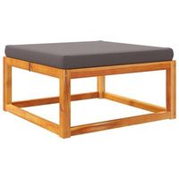 taburete de jardin con cojin madera maciza acacia 65x65x29 cm vidaxl