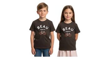 Camiseta de manga corta rubb r beau marron para ninos