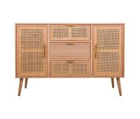 aparador de mdf y rejilla marron 120x405x81