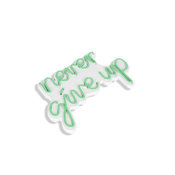 Iluminación Led Decorativa De Plástico Never Give Up Verde 39.5x23x2 Cm