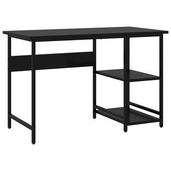 Escritorio De Ordenador | Mesa De Escritorio | | Escritorio De Despacho De Mdf Y Metal Negro 105x55x72 Cm
