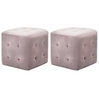 mesitas de noche 2 unidades terciopelo rosa 30x30x30 cm vidaxl