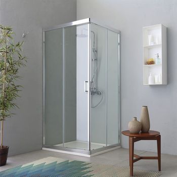 Cabina De Ducha Rectangular 80x120 Corredera 195h Cristal Transparente | Fly