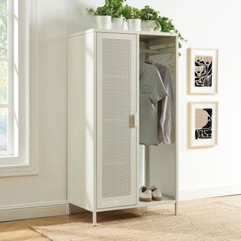 Guardarropa metal beige arena con perchero h145cm