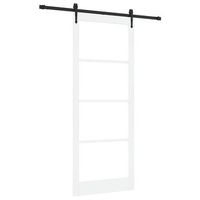 puerta corredera 93 x 232 cm madera de pino maciza y vidrio vidaxl