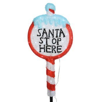 Figura Señal Stop Santa Con Estaca Para Jardin 93cm