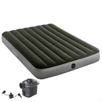 colchon hinchable doble prestige downy con hinchador electrico 25w 137x191x25 cm gris