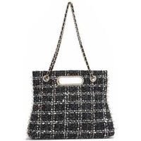 nicole lee bolso de mano bolso clutch estilo tweed negro para mujer