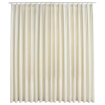 Cortina Opaca Con Ganchos Terciopelo Color Crema 290x245 Cm