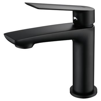 Grifería Monomando Para Lavabo Negro Opaco En Latón Y Zama Con Cartucho Cerámico