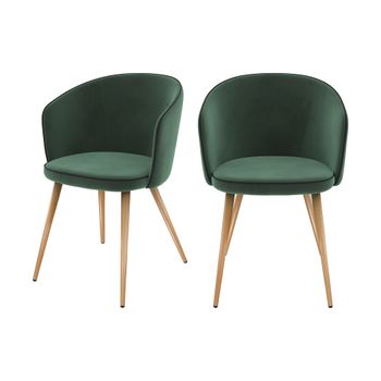 Set de 2 sillas de terciopelo verde agua