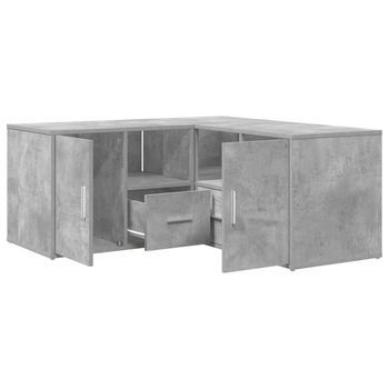 Mueble De Esquina Madera Ingeniería Gris Hormigón 160x40x45 Cm Vidaxl