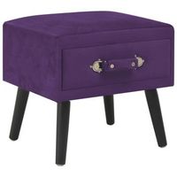 mesita de noche morado oscuro 40x35x40 cm terciopelo vidaxl