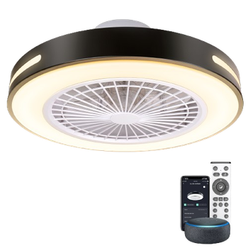 Aigostar - Ventilador de Techo con Luz Inteligente, 55W, 4400LM, 2700K-6500K Regulable, Lampara Ventilador Techo Silencioso con Mando a Distancia, Compatible con Alexa, Control de Voz, 6 Velocidades