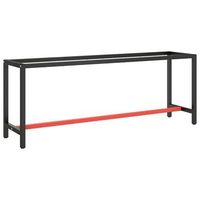 estructura banco de trabajo metal negro y rojo mate 210x50x79cm vidaxl