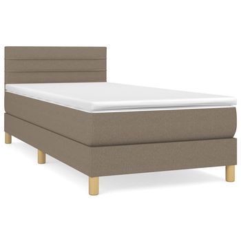 Cama Tapizada 203x80x88 Cm Tejido - Taupe