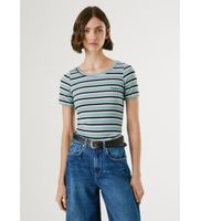 pepe jeans para mujer pl5000036 camiseta belin azul m casual algodon manga corta