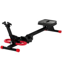 sportnow maquina de remo plegable 2 en 1 entrenador cintura resistencia ajustable pantalla lcd asiento acolchado carga 120 kg