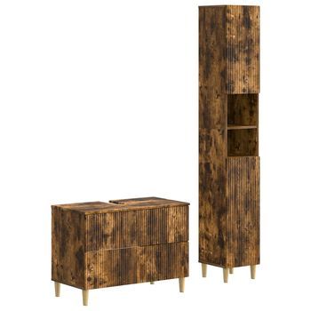 Juego De Gabinete De Baño De 2 Piezas Arnhem Roble Ahumado Vidaxl