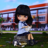 icy dbs-muneca blyth bjd cuerpo articulado piel bronceada cara mate muneca 16 30cm regalo para nina anime sd