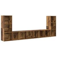 conjunto de mueble de tv 4 uds  mueble de salon  gabinete de tv madera vieja 37 x 35 x 107 cm
