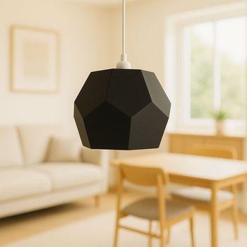 Lámpara De Techo Modelo Cub Nblb Negro Cable De Seda Trenzado Blanco Embellecedor Florón De Techo Blanco Luz Led E27
