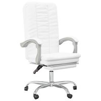 silla de oficina reclinable cuero sintetico blanco