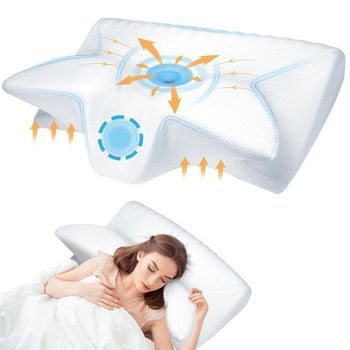 Almohada De Espuma Viscoelástica Para Dormir De Lado, Con Recuperación Lenta, Que Sujeta El Cuello Y Evita Que Se Hunda.