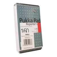 pukka reporters shothand pad wirebound 160p 205x140mm nm001 - pk3