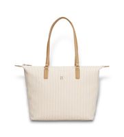 tommy hilfiger para mujer aw0aw17203 bolso tote de lona beige osfa casual poliester