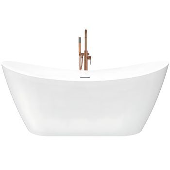 Bañera De Pie Rea Ferrano Slim 160 Tapa Negra, White 160 X 80 X 72 Cm