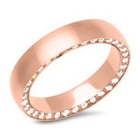 anillo acero circonita oro rosa 49mm ancho