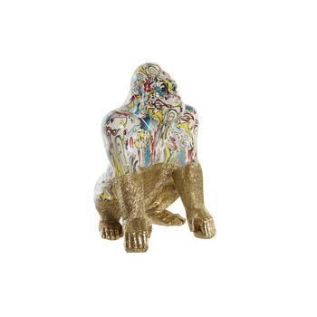 Figura Resina 28,5x26,5x41 Gorila Dorado