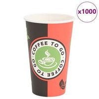 tazas de cafe de papel 1000 uds 16oz 400ml rojo y negro vidaxl