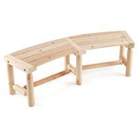costway banco curvo rustico de madera carbonizada para 2 personas con asiento de listones carga 325 kg para patio jardin o porche natural
