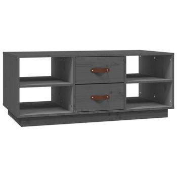Mesa De Centro，mesa Auxiliar，mesa De Café De Madera Maciza De Pino Gris 100x50x41 Cm