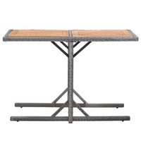 mesa de jardin  mesa de exterior ratan sintetico y madera acacia gris antracita