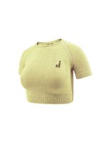 sujetador deportivo de fitness joluvi ari crop mujer amarillo vigore