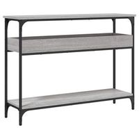 mesa consola estante madera ingenieria sonoma gris 100x29x75 cm vidaxl