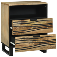 mesita de noche  mesilla de noche  cabinete de noche 50x33x60 cm madera maciza de mango cfw29728