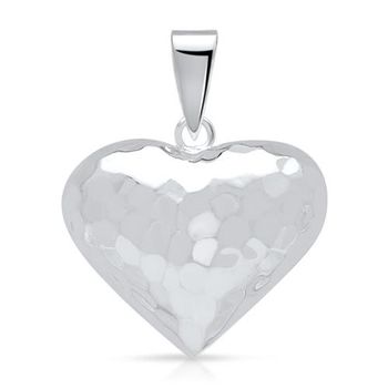 Colgante corazón plata 925 martillado