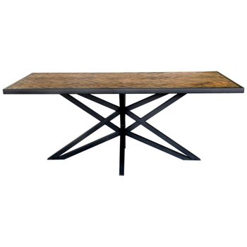 Mesa de comedor rectangular de madera marrón 180x100x76h cm