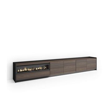 Mueble Tv Júzcar-02 Con Chimenea Y Luces Led