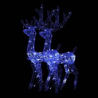 adorno de renos de navidad acrilico 2 uds azul 128 cm vidaxl