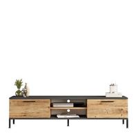 mueble tv con estante rl1-aa pino atlantico antracita