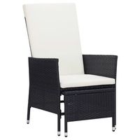 conjunto de muebles de jardin y cojines 3 uds  mesa y sillas ratan sintetico negro