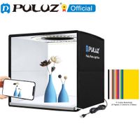 puluz lightbox 80 60 50 40 30cm kits de estudio de luz led para fotografia 6 12 fondos de colores fotografia de mesa caja de tienda de tiro suave
