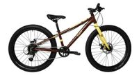 bicicleta de montana infantil scamp highfox microshift mezzo 8v 24   marron amarillo